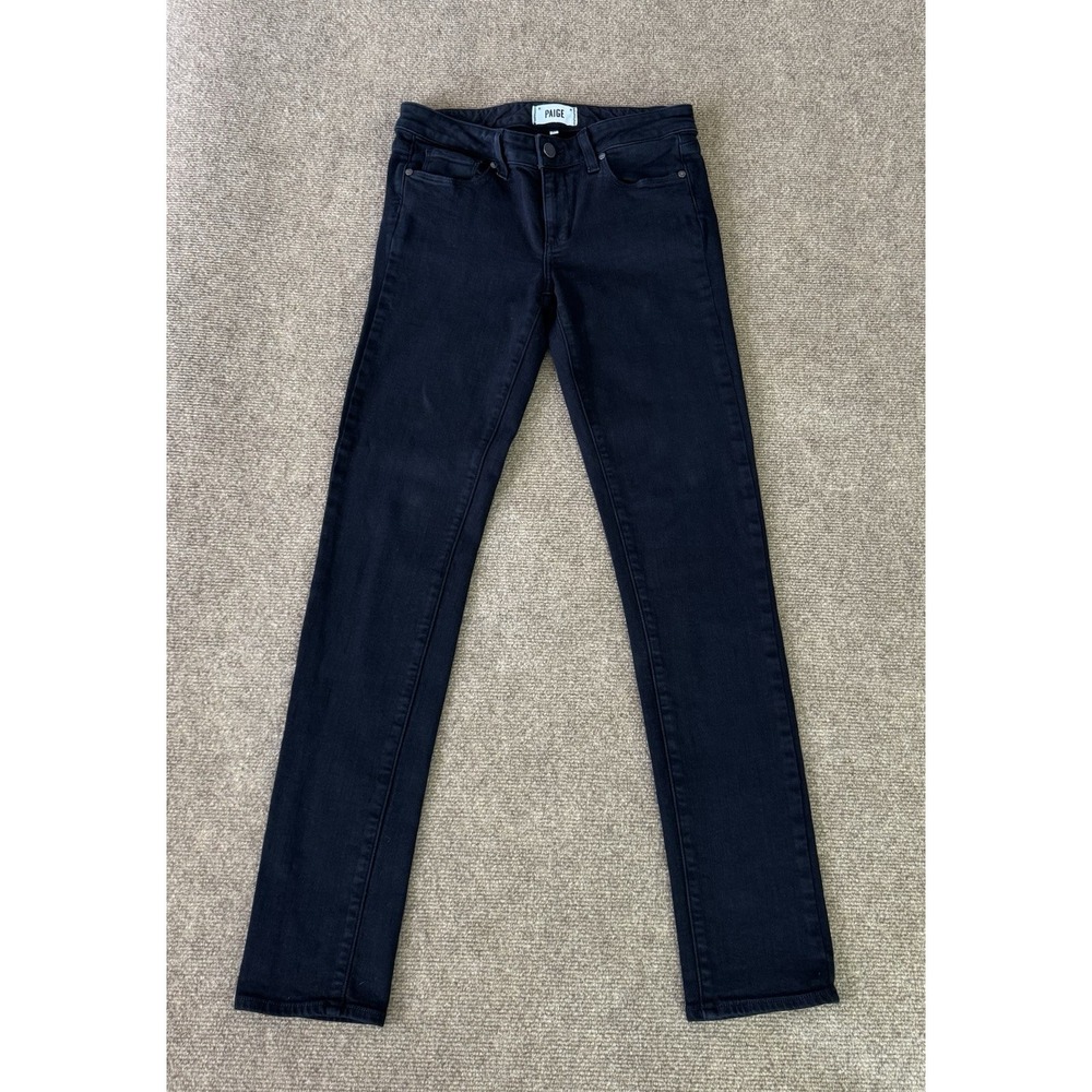 PAIGE Skyline Skinny Jeans Women's 27 Black Mid Rise Stretch Made in USA - Picture 1 of 15